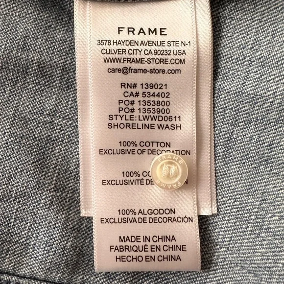 Frame Denim Seam Detail Dress Blue Chambray Button Shirtdress Collar - Picture 10 of 11